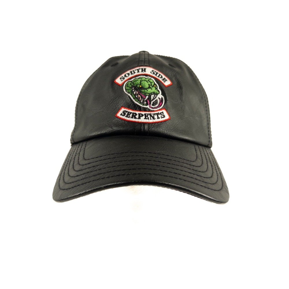 Riverdale South Side Serpents Black Faux Leather Baseball Cap One Size Adjusts